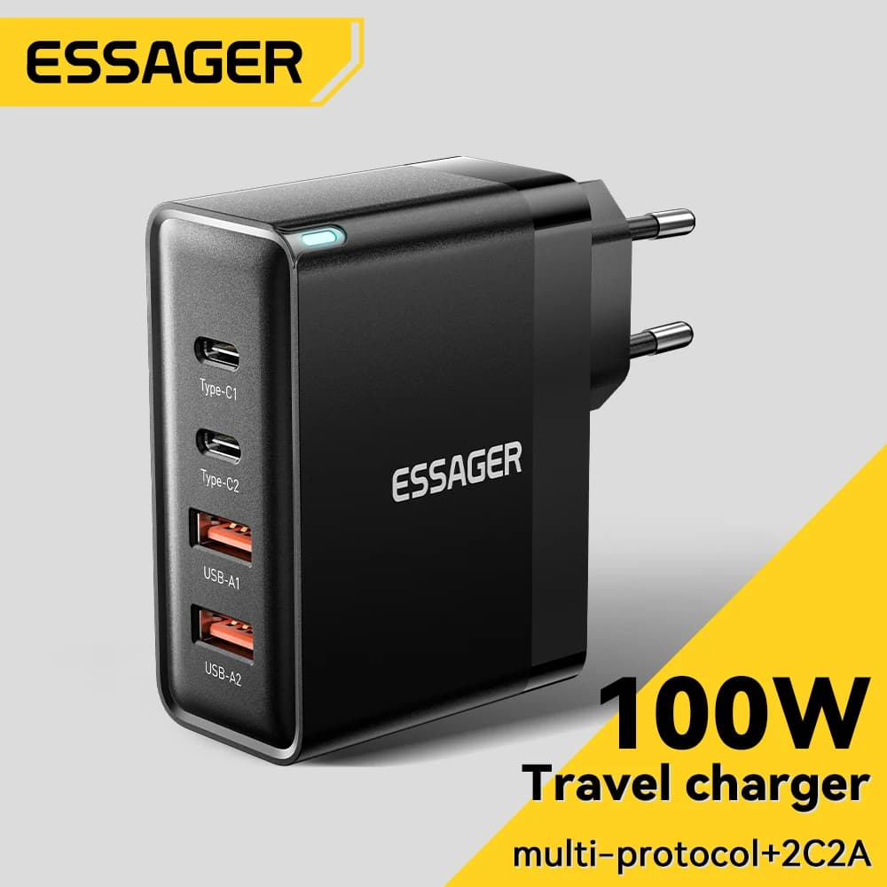 Essager 100W 한국 플러그 USB C타입 GaN 충전기($8.01/무료)