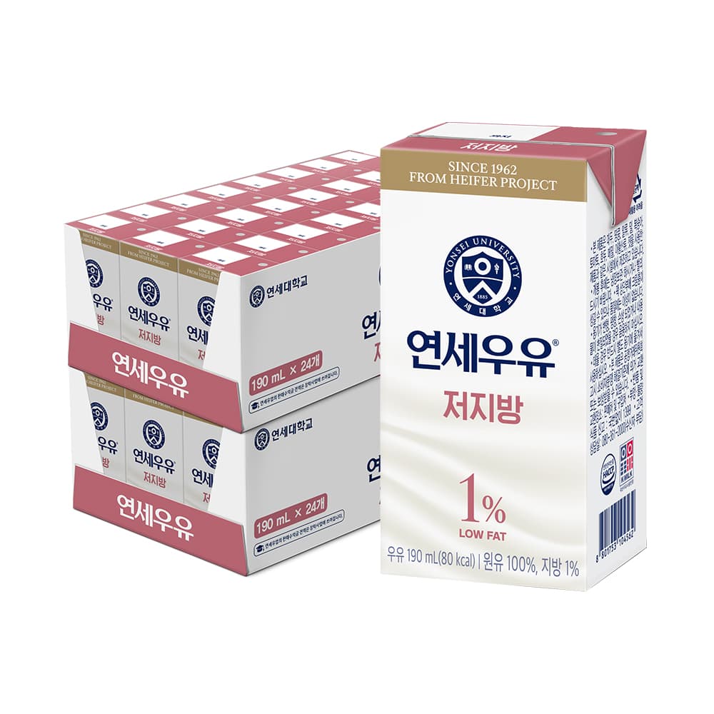 연세우유 멸균우유, 저지방, 190ml, 24개(9,900원/무료)2