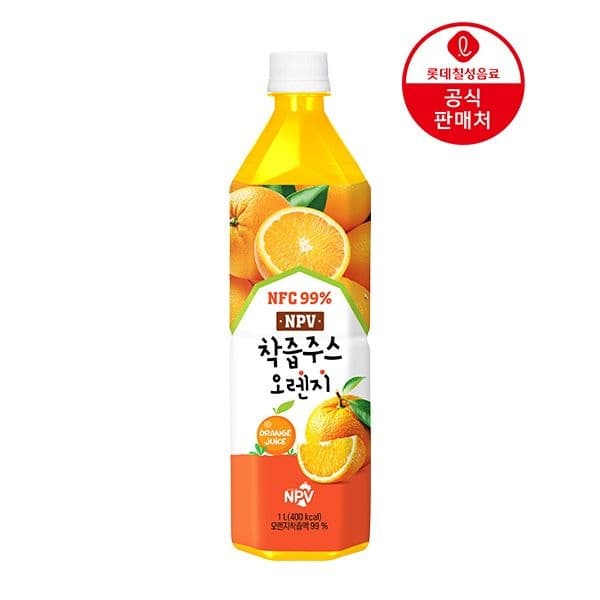 롯데칠성 NPV 착즙주스 오렌지 1.0L 6펫 (11,970원/무료)