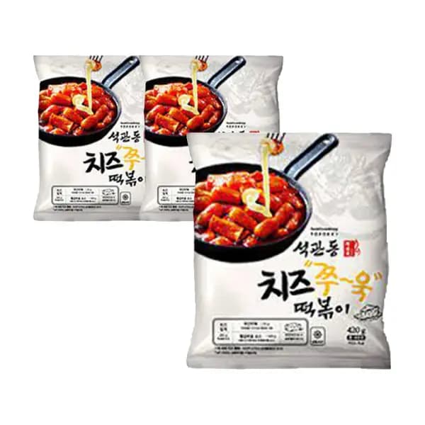 60분러시 석관동 치즈쭈욱 떡볶이 420g 3개 (22,800원 / 무료)1