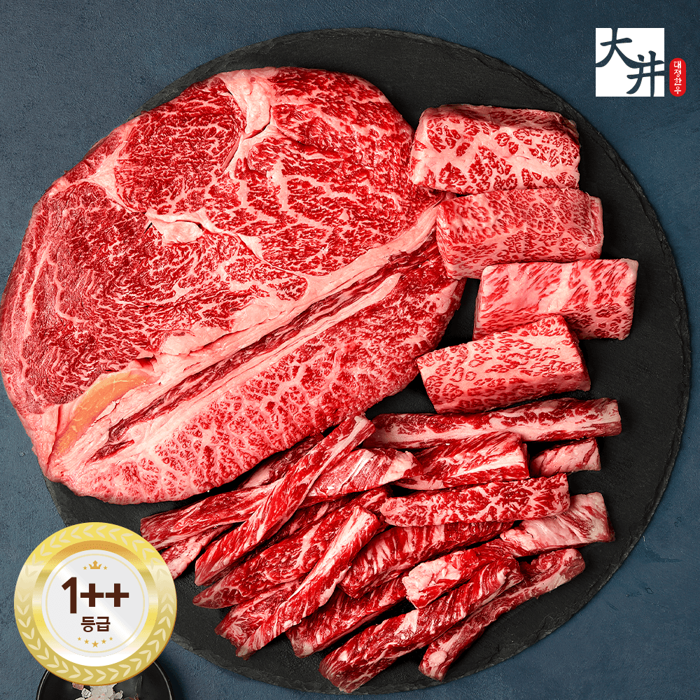 1++등급 한우 (갈비살 250g 등심 200g 살치살 50g) (34,987원/무료)