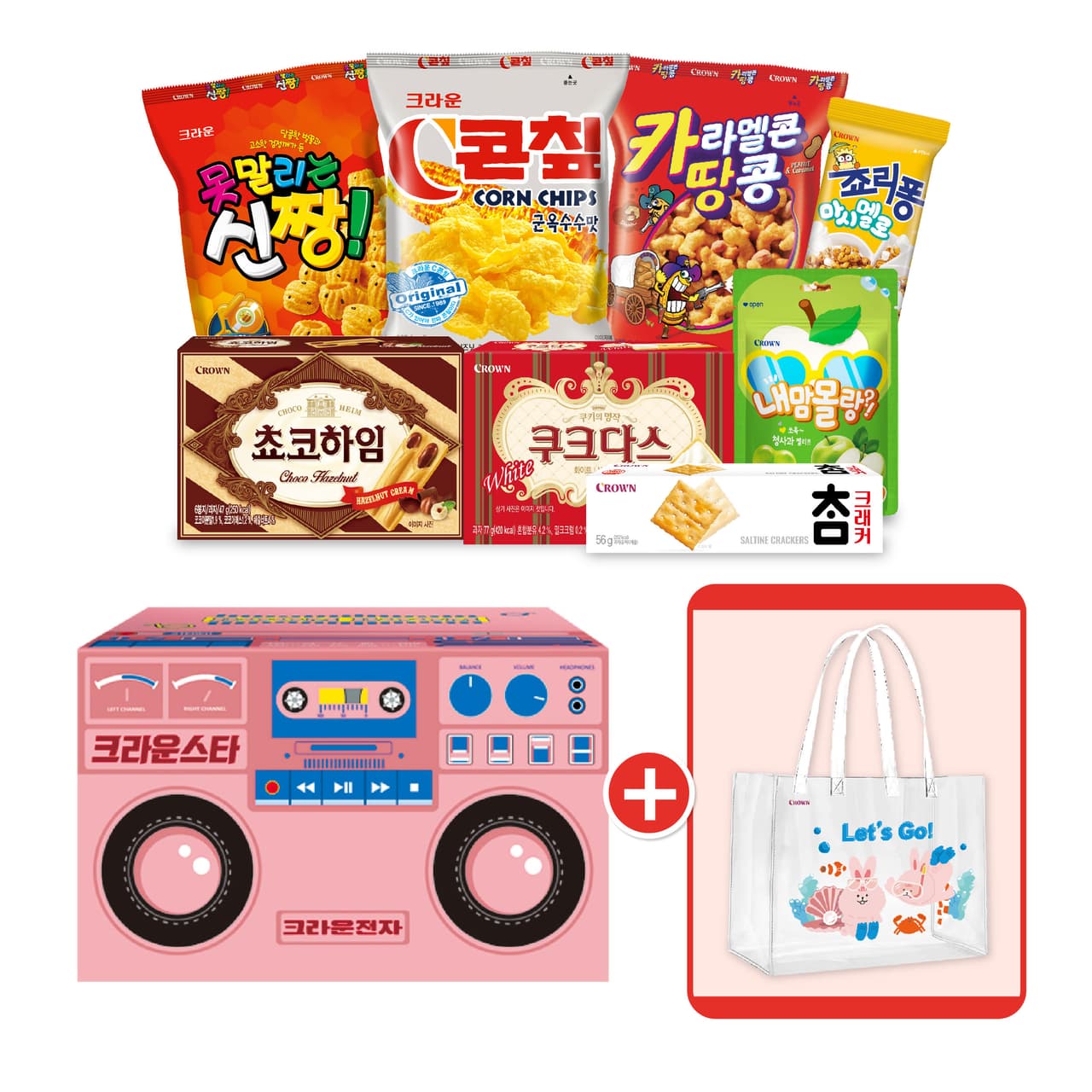 크라운 스타 레트로 라디오 과자세트 428g