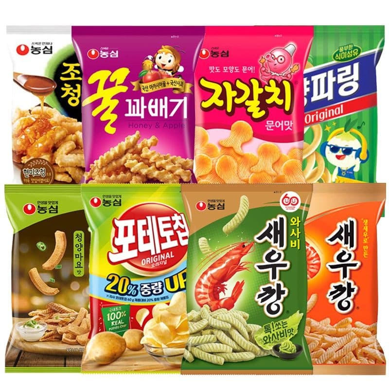 포테토칩 3 꿀꽈배기 3 조청유과 3 먹태깡 3