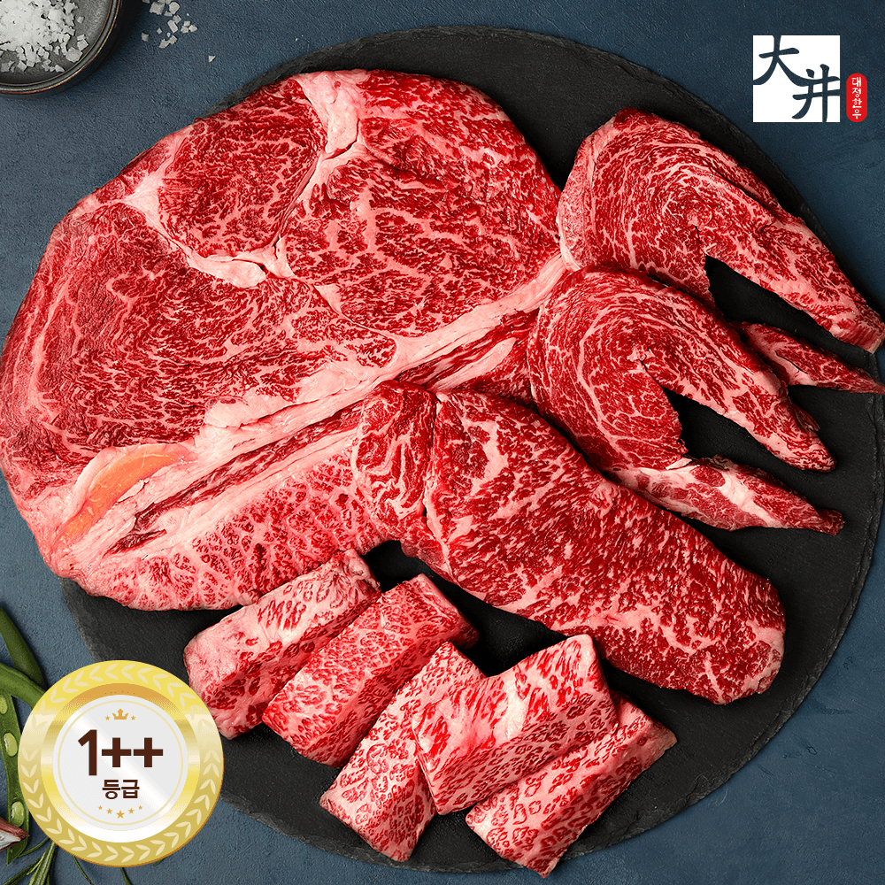 1++한우 등심모둠 500g 등심 살치 250g 채끝등심 새우살 250g