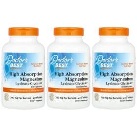 닥터스베스트 고흡수 마그네슘 200mg (1정당 100mg) 240정 x 3통 (50,700원/무료)