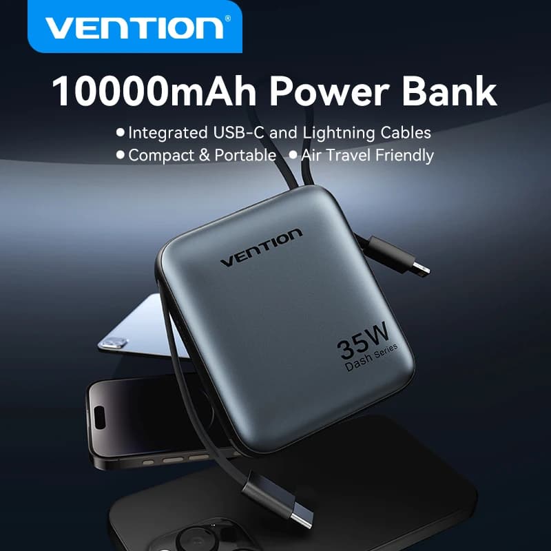Vention 10000mAh 보조배터리 고속충전 PD 35W ($9.90/무료)