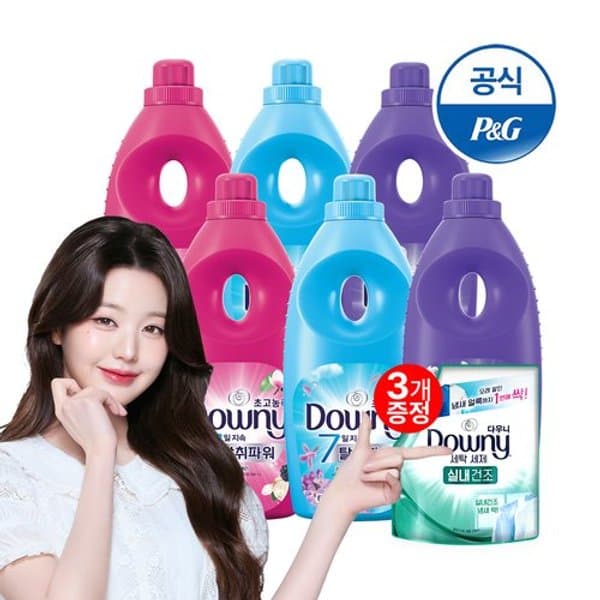 다우니 초고농축 섬유유연제 탈취파워 1L 6개 증정 200ml 3개