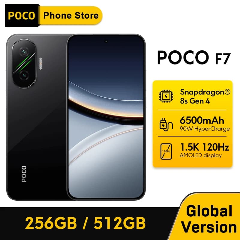 월드 프리미어 POCO F7 5G 글로벌 버전 스마트폰 Snapdragon 8s Gen 4 6.83인치 AMOLED 디스플레이 6500mAh 배터리 90W 충전 NFC13