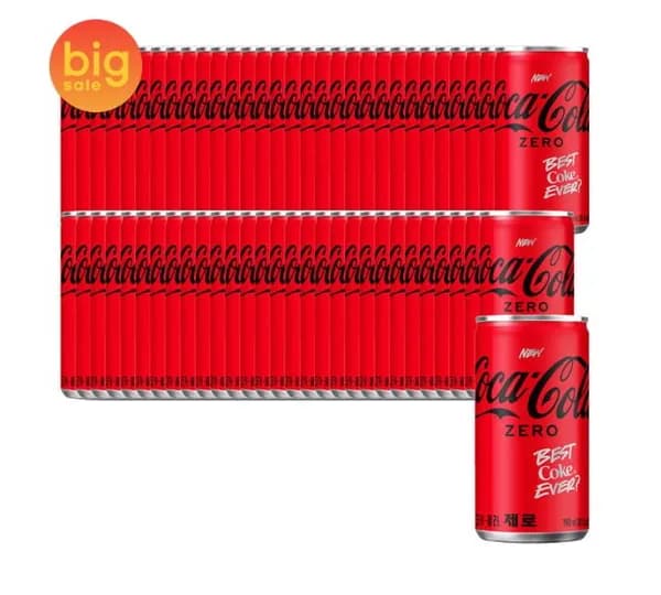 코카콜라제로 190ml 60캔 (21,90원/무료)