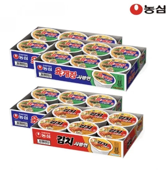 농심 육사김사세트2 (육개장사발면18입 + 김치사발면6입) (17,690원/무료)