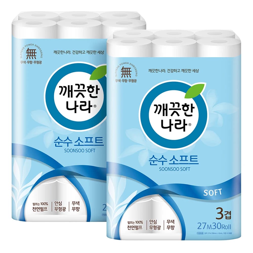 클리어 시그니처 화장지 부드러운 4겹 30m 30롤