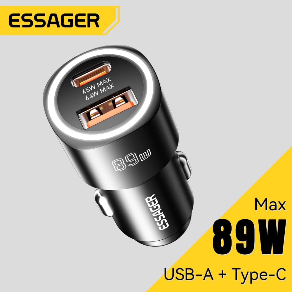 Essager USB 타입 C 차량용 충전기 89W QC4.0 $3.30