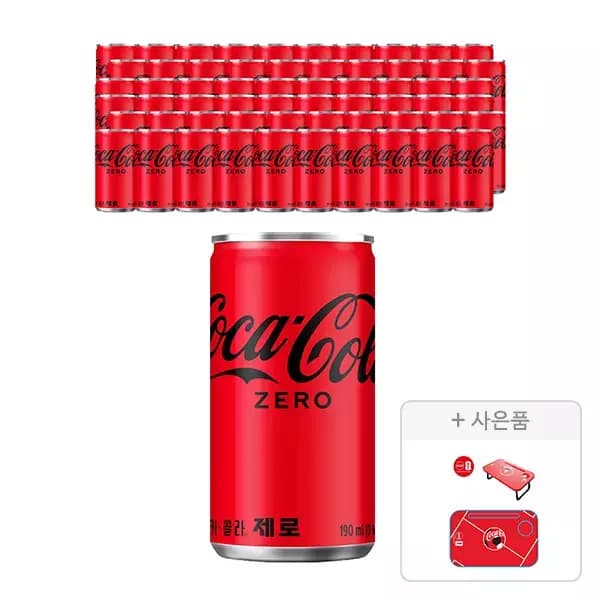 코카콜라 제로 190ml 외 다양 60캔, 월드컵 테이블 (26,510원)