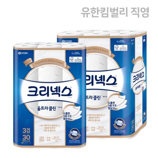 크리넥스 울트라클린 화이트 25m 60롤
