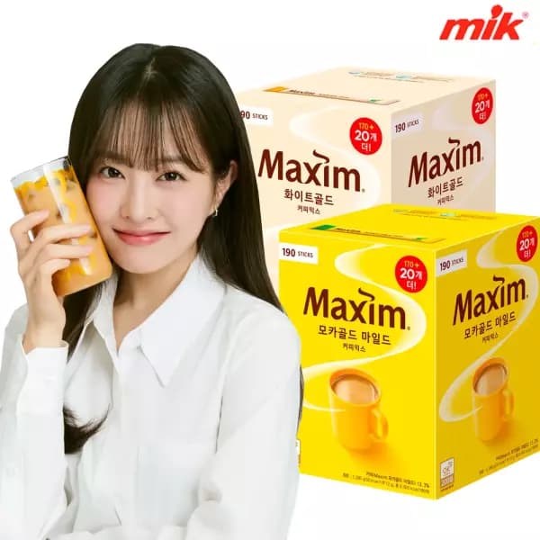 맥심 모카골드 90T 20개, 화이트골드 190T 20개, 하겐다즈 파인트 3개, 삼다수, 신라면 (다양) 1세트  20,560원, 20,430원, 21,710원