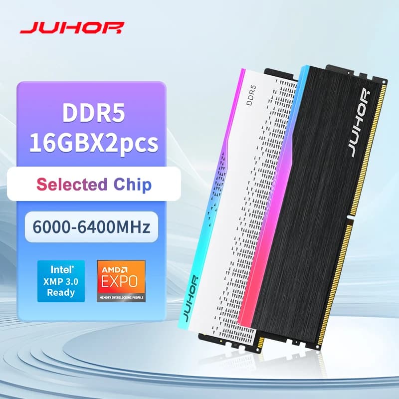 JUHOR 6GBx2 6,000MHz 5,600MHz 16GB Crucial 6,000MHz 16GBx2 $27.8 $78.5