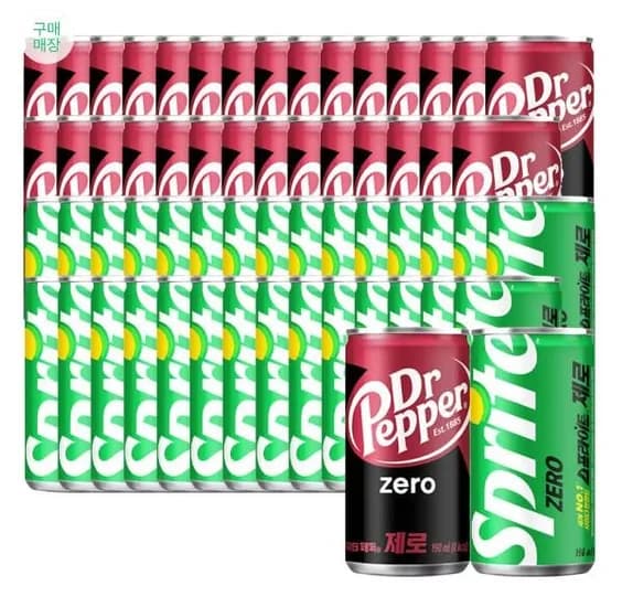 닥터페퍼 제로 190mL 30캔 + 스프라이트 제로 190mL 30캔  (30캔, 30캔)