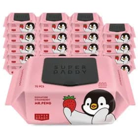 슈퍼대디 70평량 미스터펭 물티슈 캡형 70매 20팩 삼성카드