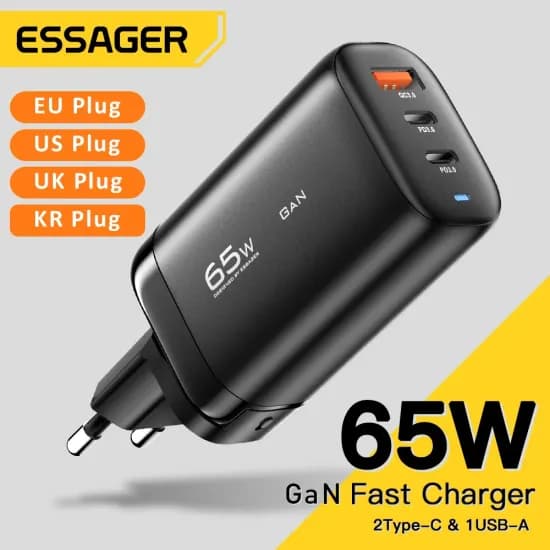 Essager 한국플러그 65W GaN USB 타입C 충전기