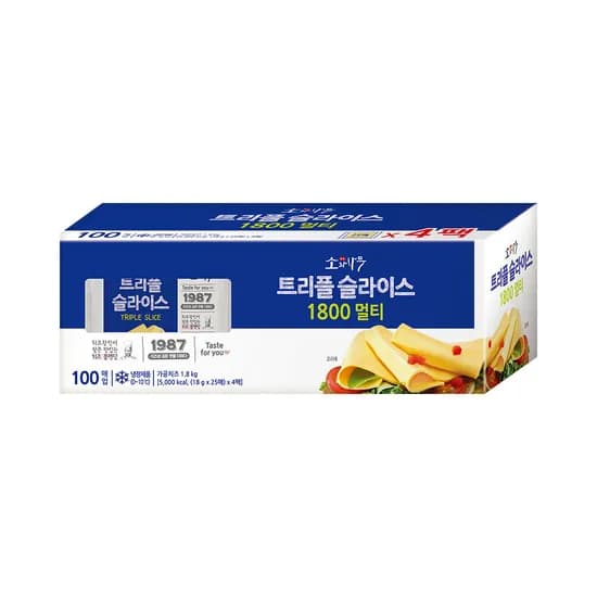동원 소와나무 트리플 슬라이스 치즈 18g 100개입 (18,900원/무료)