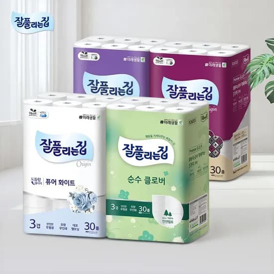 잘풀리는집 도톰한 3겹 퀼팅 광폭 화장지 30m x 24롤 x 2팩 (20,780원/무료)