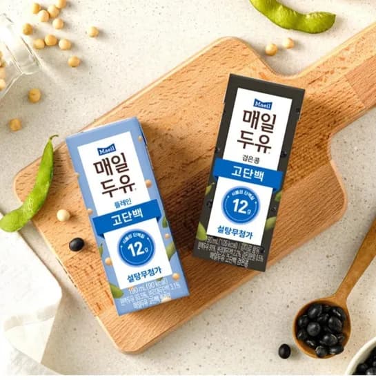 매일두유 고단백 플레인 24팩 + 고단백 검은콩 24팩 (28,800원/무료)