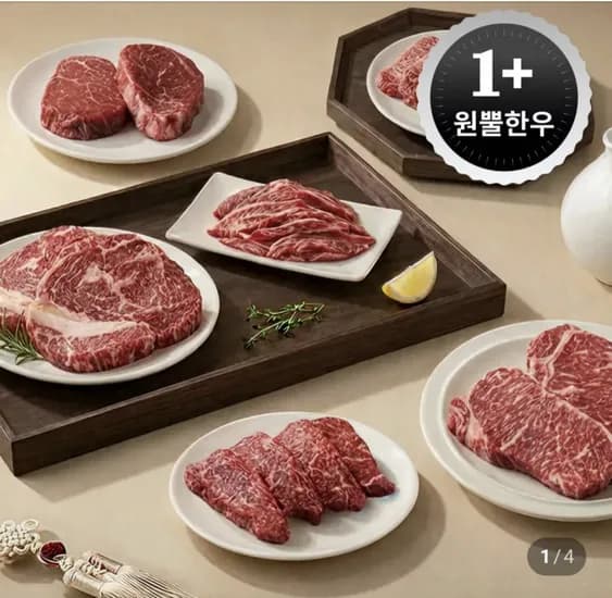 1+ 농협안심한우 거세 등심 50g (14,900원/무료)2
