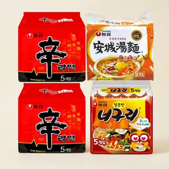신라면 10봉 + 안성탕면 5봉 + 너구리 5봉, 20봉 (14,058원/무료배송)