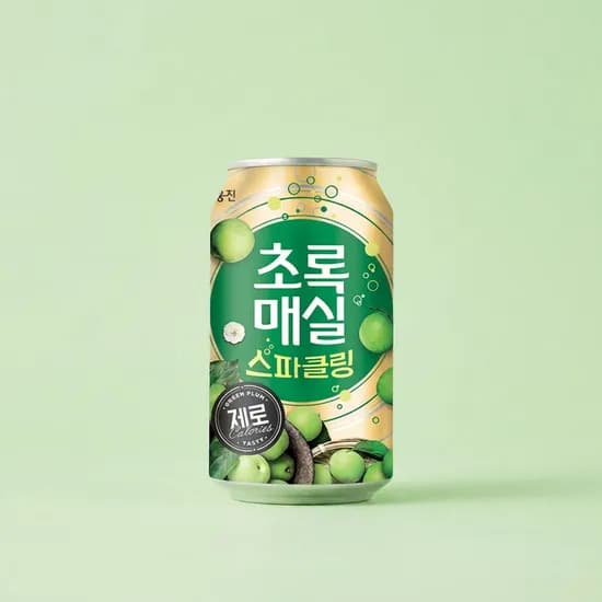 초록매실 스파클링제로 캔 350ml 24개 (12,000원/무료)