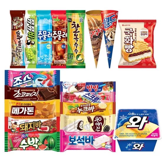 롯데웰푸드 옛날 막대 아이스크림 10종 50개 (2,632원/무료배송)2
