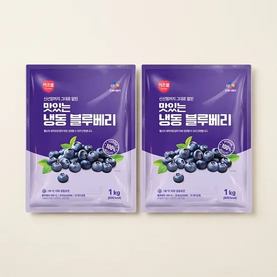이츠웰 맛있는 냉동 블루베리 1kg x 2개 (19,500원/무료)
