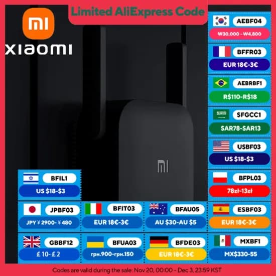 샤오미 BE6500 $43, BE5000 $26, BE7000 $63, ASUS BE6500 $63