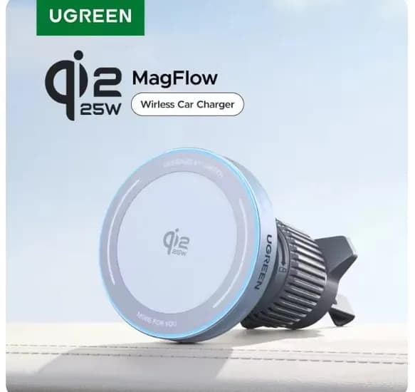 유그린 맥세이프 Qi2 25W 차량용 휴대폰 무선 충전기($16)
