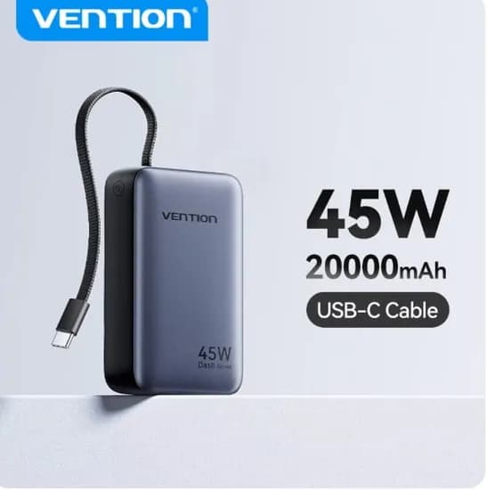 벤션 Vention CCC 45W 20000mAh 보조베터리 고속 충전($19.40/무료)