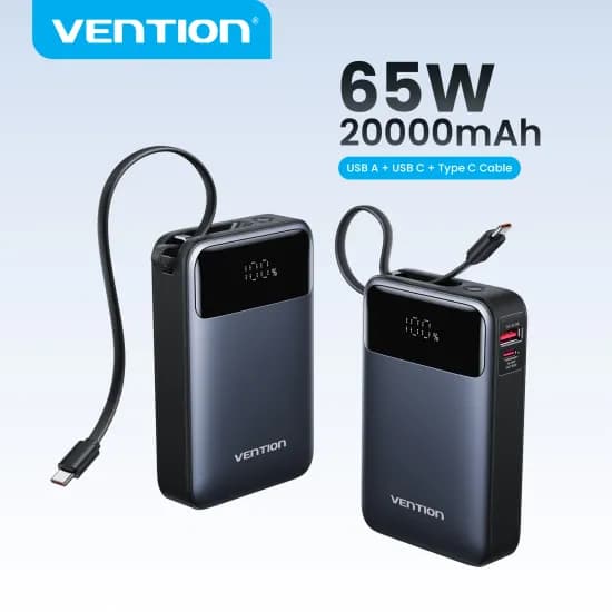 Vention 휴대용 보조배터리 20000mAh PD 65W 외 다양 1개
