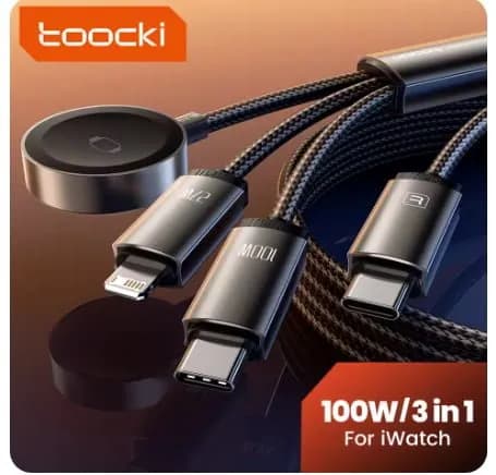 투키 100W 3-in-1 USB 케이블 애플워치 호환 외 다양, 수량 20m