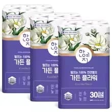 천연펄프 화장지 3겹 30m 30롤 3팩, 키친타올 6롤 2팩, 뽑아쓰는 키친타올 100매 9팩