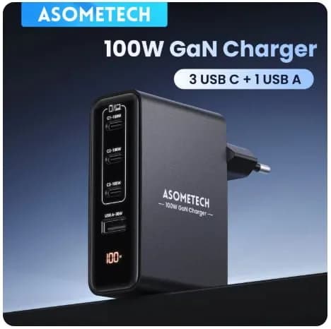 100W GaN 충전기 4포트 USB 타입 C PD3.0 PPS 고속 충전 (26,694원/무료배송)