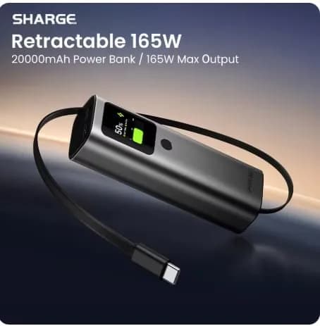SHARGE 165W 보조배터리 20000mAh ($34.12/무료)