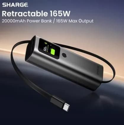 SHARGE 165W 보조배터리 20000mAh 3포트 ($31,32/무료)