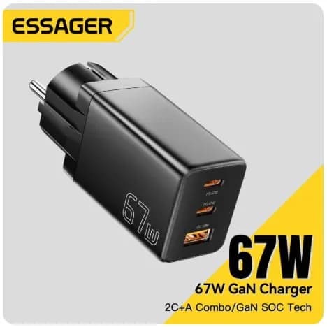 Essager GaN USB 유형 C 충전기 67W (21,691원/무료배송)