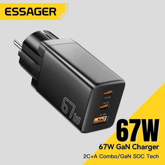 한국플러그 Essager 67W GaN USB 타입 C 충전기 ($8.15/무료)