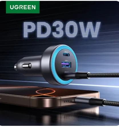 UGREEN PD30W 차량용 충전기 ($6.11/무료)
