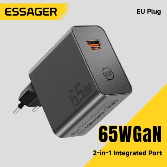 ESSAGER 65W GaN 충전기 2 in 1포트($8.07/무료)