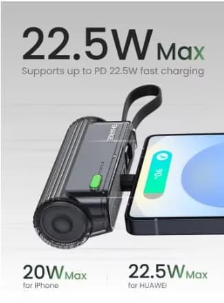 SHARGE 5000mAh 22.5W 듀얼포트 보조배터리($13.82/무료)