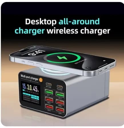 한국플러그 80W 8포트 무선 충전기($18.59/무료)
