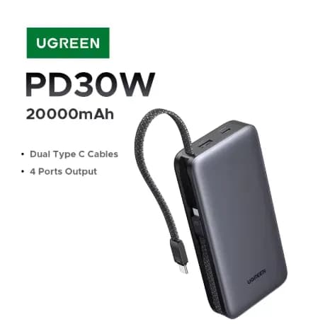 UGREEN PD 30W 20000mAh 휴대용 보조배터리