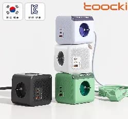 투키 GaN PPS 3포트 초고속 4구 4000W 접지 큐브 멀티탭 외 1종