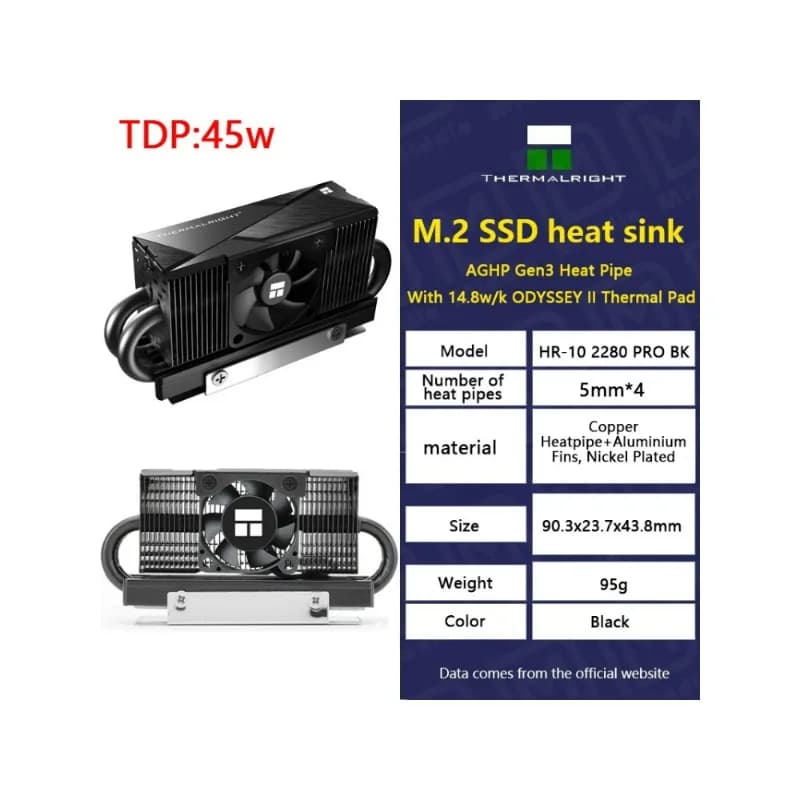 Thermalright HR-10 2280 Pro 검정색 M.2 방열판
