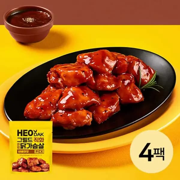허닭 직화 한입 닭가슴살 4팩 (20,000원 이상 무료)